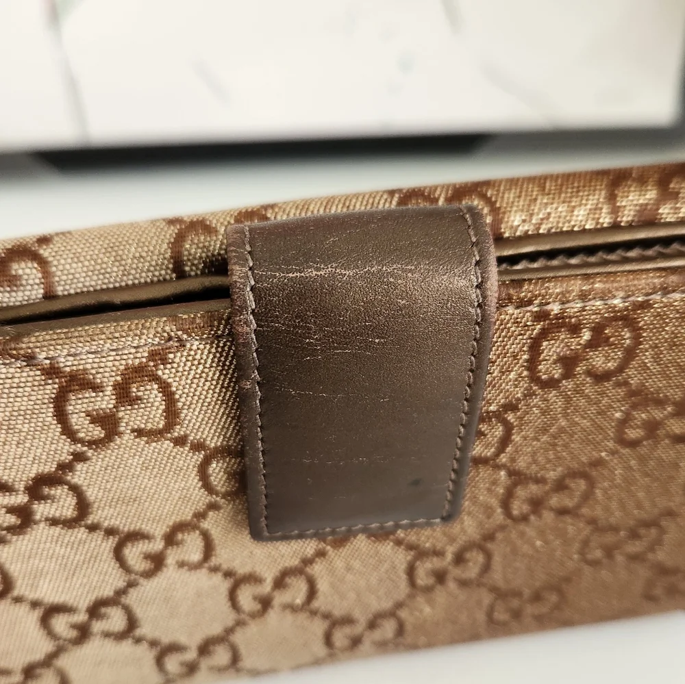 GUCCI Brown Monogram Ombre Effect Canvas and Leather Wallet - Picture 11 of 16